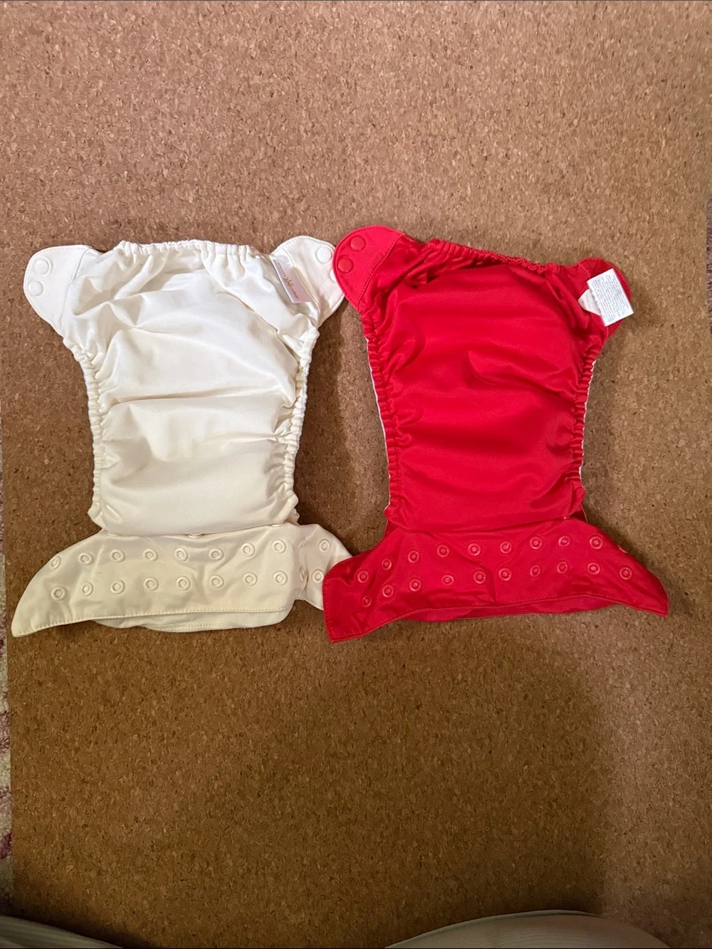 Bumgenius Freetime Set of two cloth diapers- Cream & Red